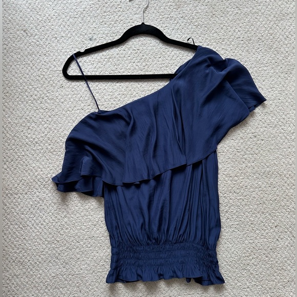 Ramy Brook one shoulder top, navy, size XS - Picture 1 of 5